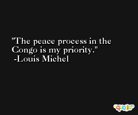 The peace process in the Congo is my priority. -Louis Michel