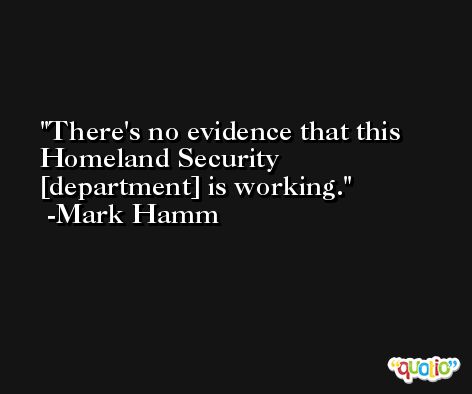 There's no evidence that this Homeland Security [department] is working. -Mark Hamm