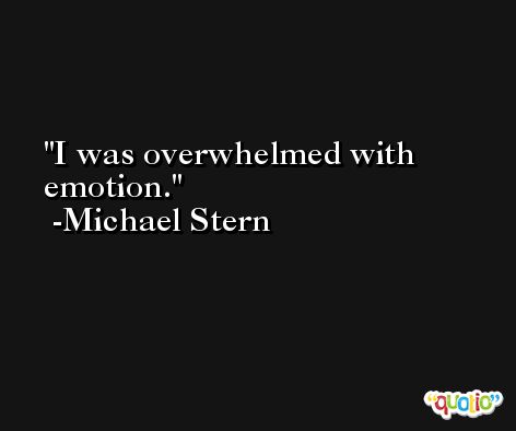 I was overwhelmed with emotion. -Michael Stern