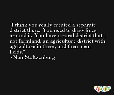 I think you really created a separate district there. You need to draw lines around it. You have a rural district that's not farmland, an agriculture district with agriculture in there, and then open fields. -Nan Stoltzenburg