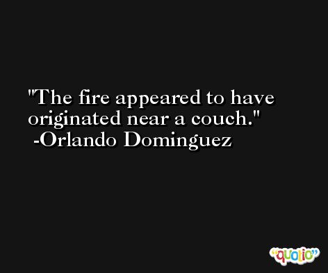The fire appeared to have originated near a couch. -Orlando Dominguez