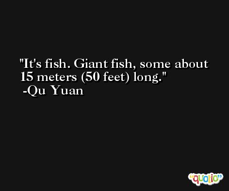 It's fish. Giant fish, some about 15 meters (50 feet) long. -Qu Yuan