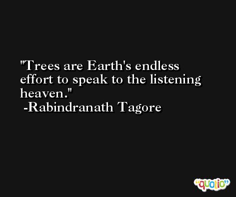 Trees are Earth's endless effort to speak to the listening heaven. -Rabindranath Tagore