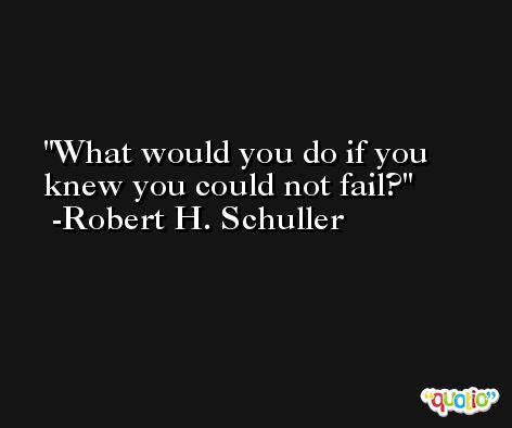 What would you do if you knew you could not fail? -Robert H. Schuller