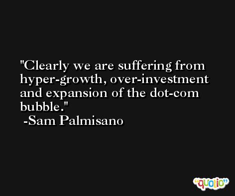Clearly we are suffering from hyper-growth, over-investment and expansion of the dot-com bubble. -Sam Palmisano