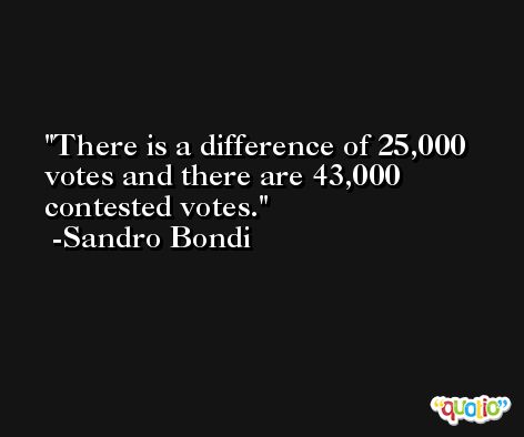 There is a difference of 25,000 votes and there are 43,000 contested votes. -Sandro Bondi