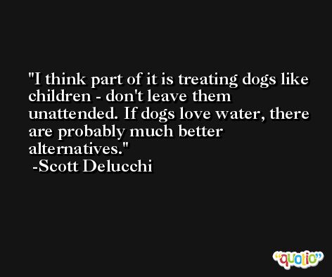 I think part of it is treating dogs like children - don't leave them unattended. If dogs love water, there are probably much better alternatives. -Scott Delucchi