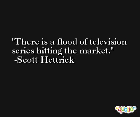 There is a flood of television series hitting the market. -Scott Hettrick