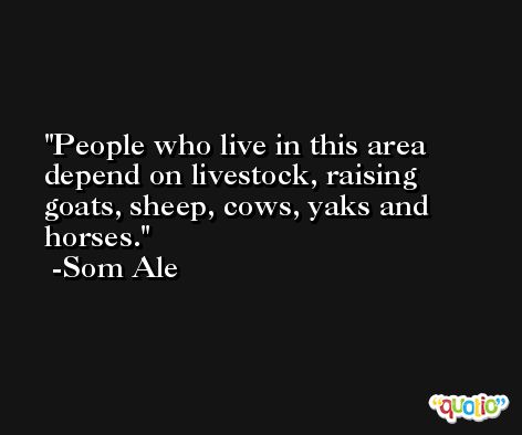 People who live in this area depend on livestock, raising goats, sheep, cows, yaks and horses. -Som Ale