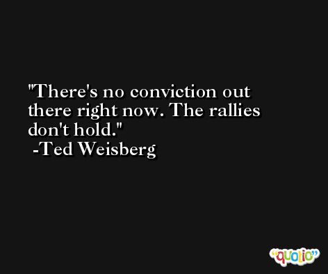 There's no conviction out there right now. The rallies don't hold. -Ted Weisberg