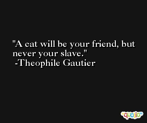 A cat will be your friend, but never your slave. -Theophile Gautier