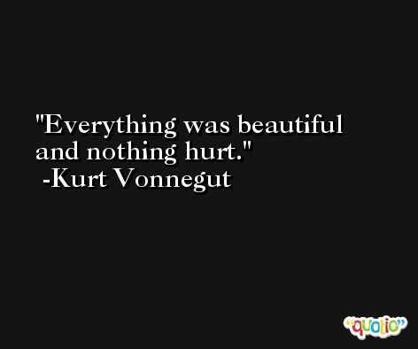 Everything was beautiful and nothing hurt. -Kurt Vonnegut