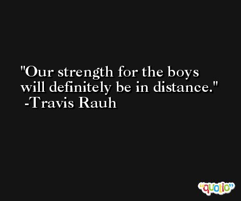 Our strength for the boys will definitely be in distance. -Travis Rauh