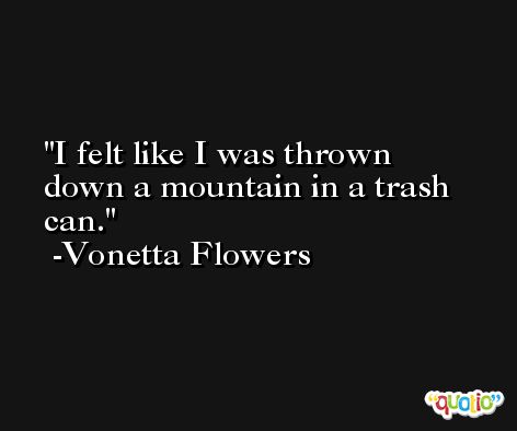 I felt like I was thrown down a mountain in a trash can. -Vonetta Flowers