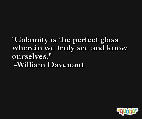 Calamity is the perfect glass wherein we truly see and know ourselves. -William Davenant