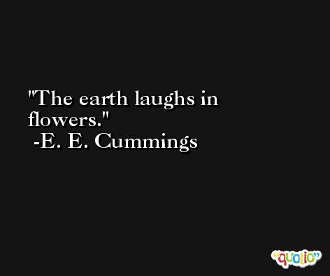 The earth laughs in flowers. -E. E. Cummings