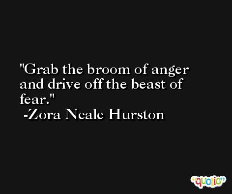 Grab the broom of anger and drive off the beast of fear. -Zora Neale Hurston
