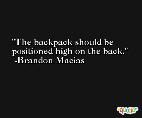 The backpack should be positioned high on the back. -Brandon Macias