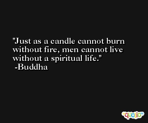 Just as a candle cannot burn without fire, men cannot live without a spiritual life. -Buddha